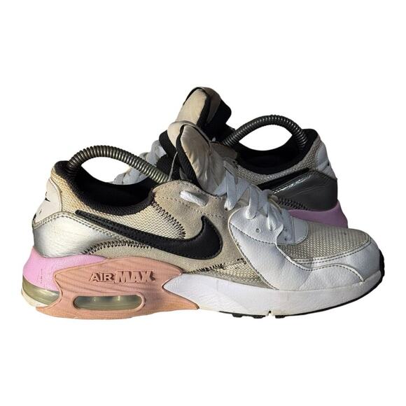 Nike Air Max Excee Women’s Size 9 White Black Pink Metallic Silver Running Shoes - Picture 7 of 8